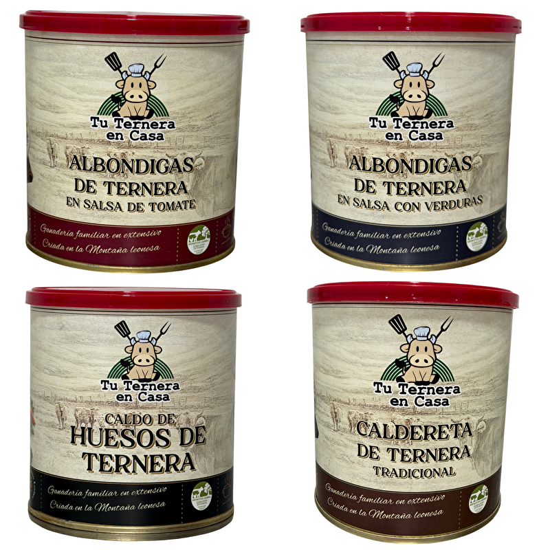 Pack Degustación de ternera – 4 platos preparados de 750 g