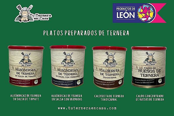 Conservas gourmet de ternera de León: caldereta, albóndigas y caldo de huesos en latas de 400 y 750 gramos