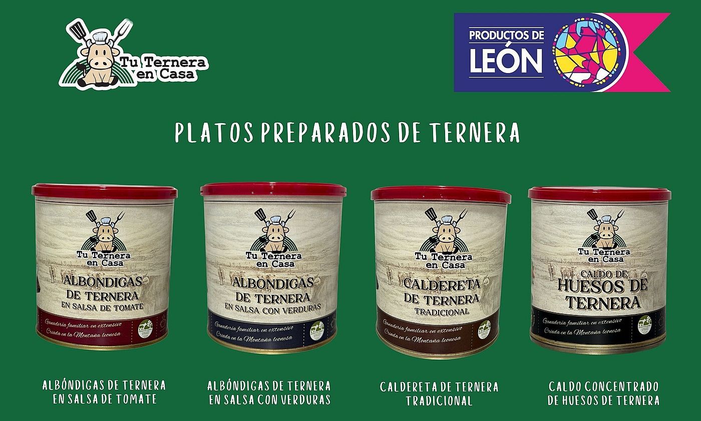 Conservas gourmet de ternera de León: caldereta, albóndigas y caldo de huesos en latas de 400 y 750 gramos